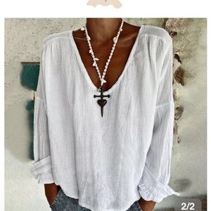 Womens New XXL white tunic top